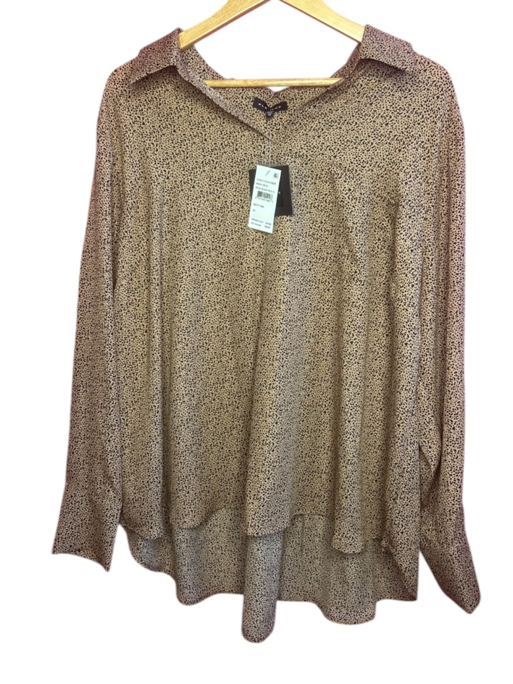 Pleione Relaxed Long Sleeve Animal Print Collared Button Down Shirt NWT 2X